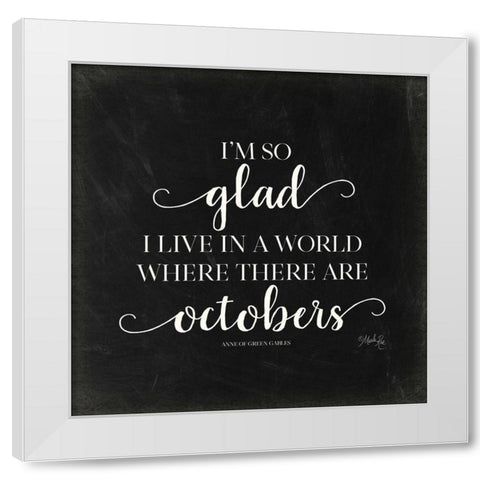 Octobers White Modern Wood Framed Art Print by Rae, Marla