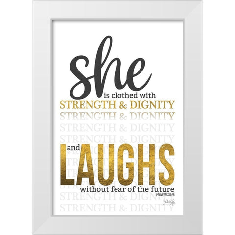 She is Clothed White Modern Wood Framed Art Print by Rae, Marla