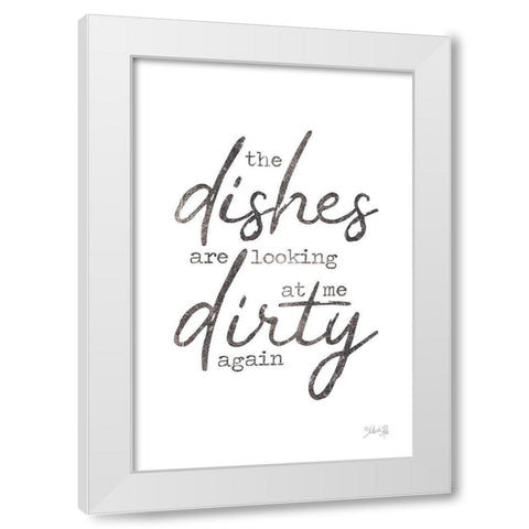 Dirty Dishes White Modern Wood Framed Art Print by Rae, Marla