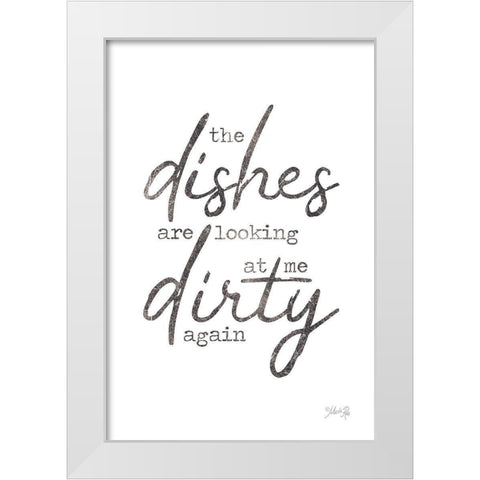 Dirty Dishes White Modern Wood Framed Art Print by Rae, Marla