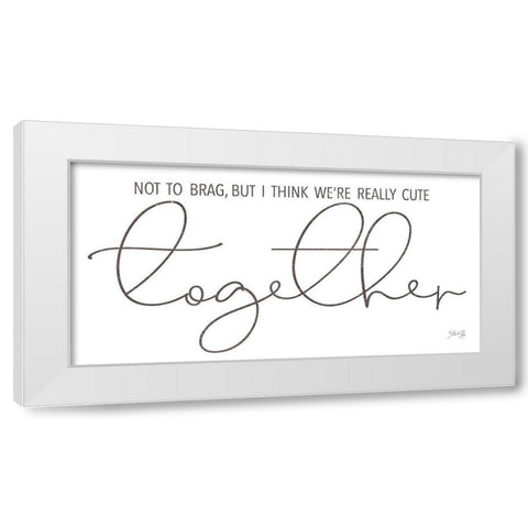 Cute Together White Modern Wood Framed Art Print by Rae, Marla