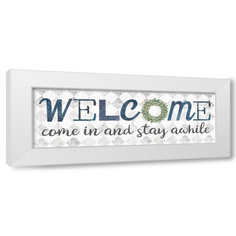 Welcome Come In White Modern Wood Framed Art Print by Rae, Marla