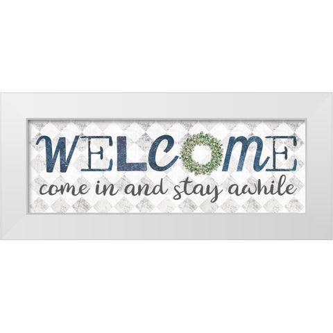 Welcome Come In White Modern Wood Framed Art Print by Rae, Marla