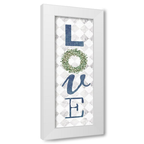 Love with Eucalyptus Wreath II White Modern Wood Framed Art Print by Rae, Marla