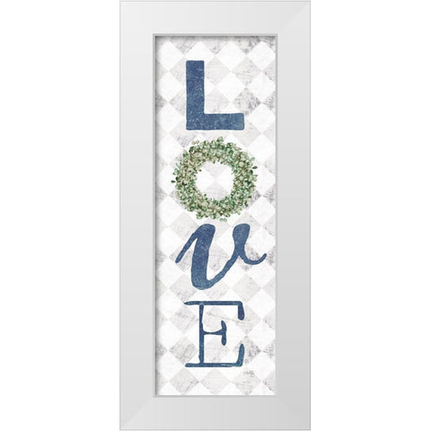 Love with Eucalyptus Wreath II White Modern Wood Framed Art Print by Rae, Marla