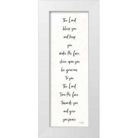 The Lord Bless You White Modern Wood Framed Art Print by Rae, Marla