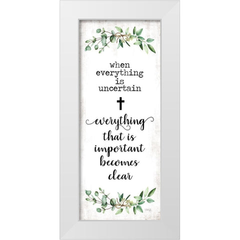 Whats Important Becomes Clear    White Modern Wood Framed Art Print by Rae, Marla