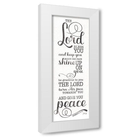 May the Lord Bless You (white) White Modern Wood Framed Art Print by Rae, Marla