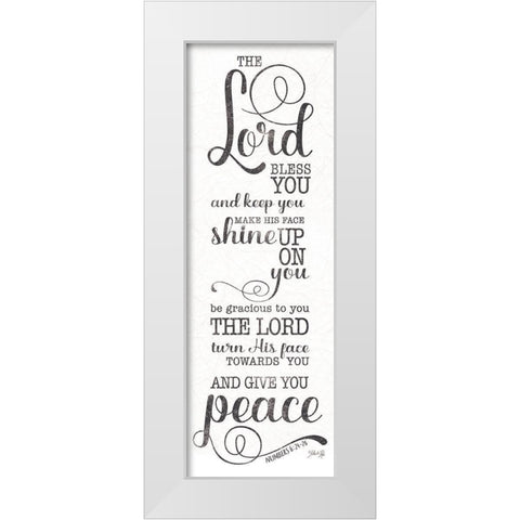 May the Lord Bless You (white) White Modern Wood Framed Art Print by Rae, Marla