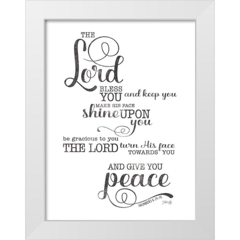 May the Lord Bless You White Modern Wood Framed Art Print by Rae, Marla