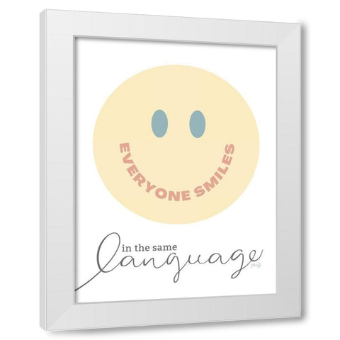 Everyone Smiles White Modern Wood Framed Art Print by Rae, Marla