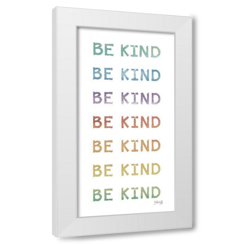 Be Kind White Modern Wood Framed Art Print by Rae, Marla