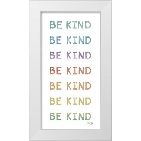 Be Kind White Modern Wood Framed Art Print by Rae, Marla