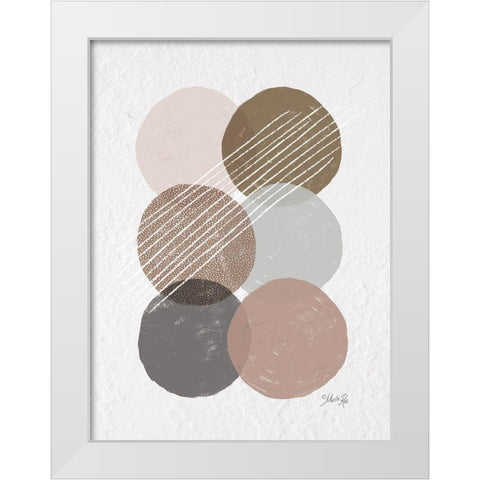 Circle Stack Abstract White Modern Wood Framed Art Print by Rae, Marla