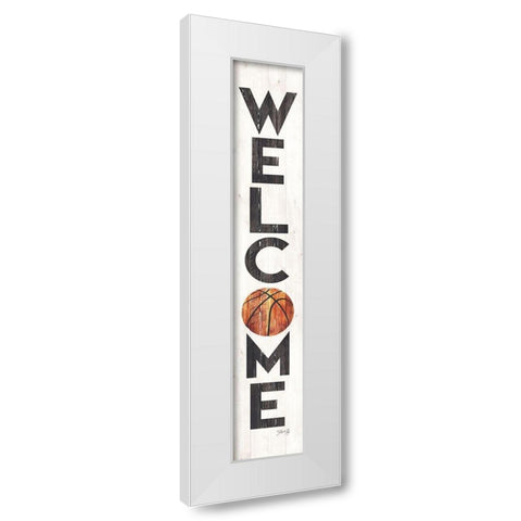 Welcome Basketball White Modern Wood Framed Art Print by Rae, Marla