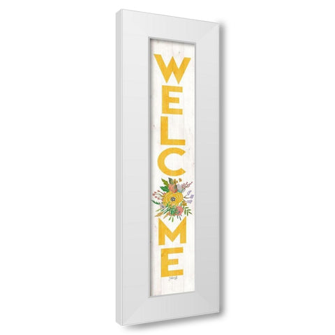 Welcome Summer White Modern Wood Framed Art Print by Rae, Marla