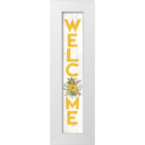 Welcome Summer White Modern Wood Framed Art Print by Rae, Marla