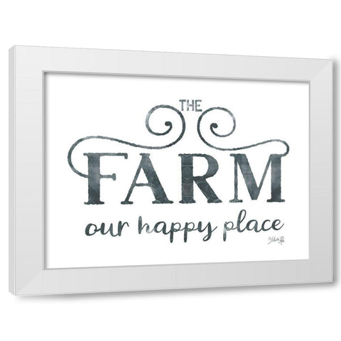 The Farm - Our Happy Place White Modern Wood Framed Art Print by Rae, Marla
