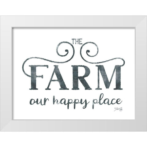 The Farm - Our Happy Place White Modern Wood Framed Art Print by Rae, Marla