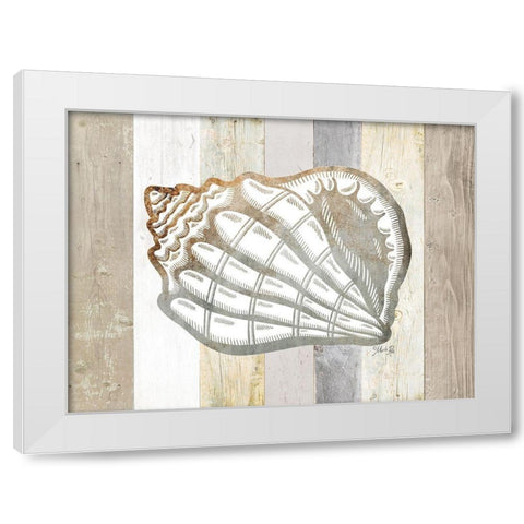 Coastal Shell I White Modern Wood Framed Art Print by Rae, Marla