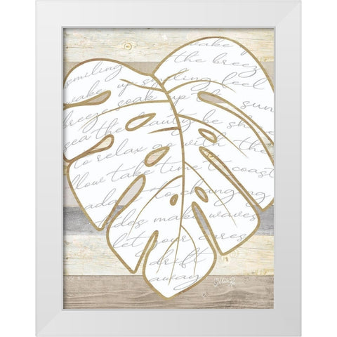 Coastal Leaf I White Modern Wood Framed Art Print by Rae, Marla