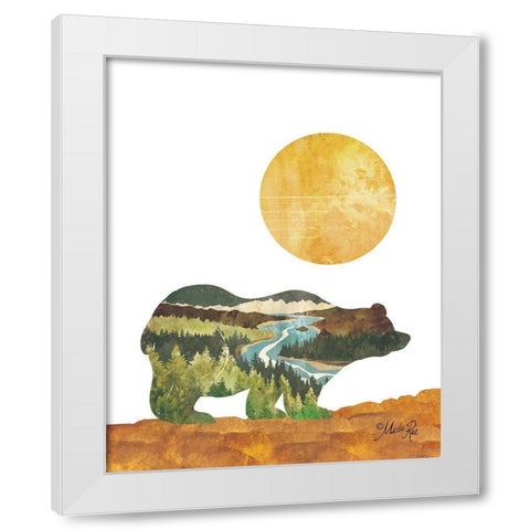 Forest Bear White Modern Wood Framed Art Print by Rae, Marla