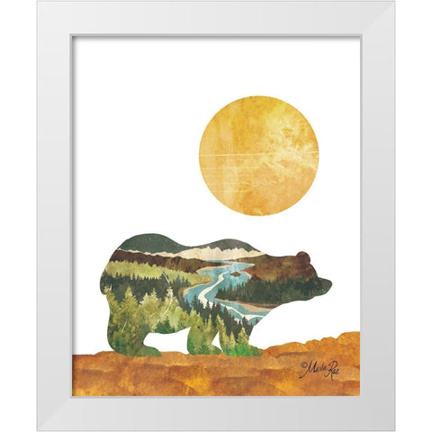 Forest Bear White Modern Wood Framed Art Print by Rae, Marla