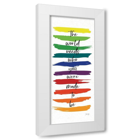 Rainbow Made to Be White Modern Wood Framed Art Print by Rae, Marla