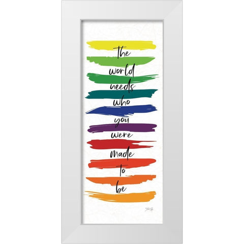Rainbow Made to Be White Modern Wood Framed Art Print by Rae, Marla