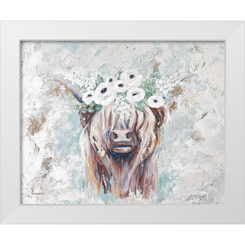 Jolene the Cow White Modern Wood Framed Art Print by Kissell, Mackenzie