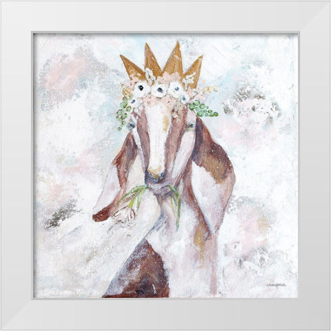 Princess Goat White Modern Wood Framed Art Print by Kissell, Mackenzie