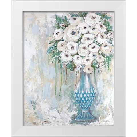 Elegant Floral White Modern Wood Framed Art Print by Kissell, Mackenzie