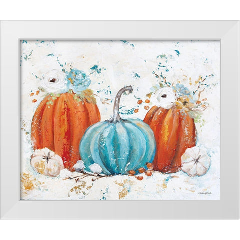 Harvest Pumpkins White Modern Wood Framed Art Print by Kissell, Mackenzie