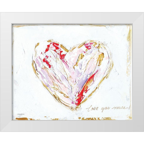 Love You More Heart I White Modern Wood Framed Art Print by Kissell, Mackenzie