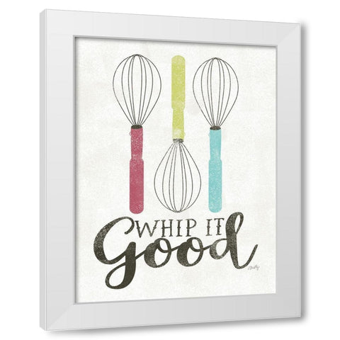 Whip It Good White Modern Wood Framed Art Print by Michelle, Misty