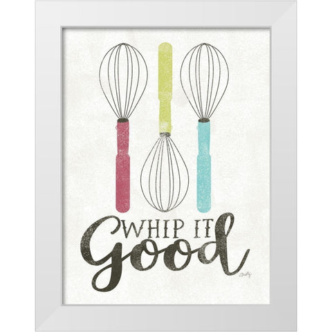Whip It Good White Modern Wood Framed Art Print by Michelle, Misty