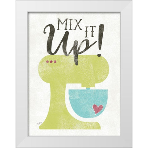 Mix It Up White Modern Wood Framed Art Print by Michelle, Misty