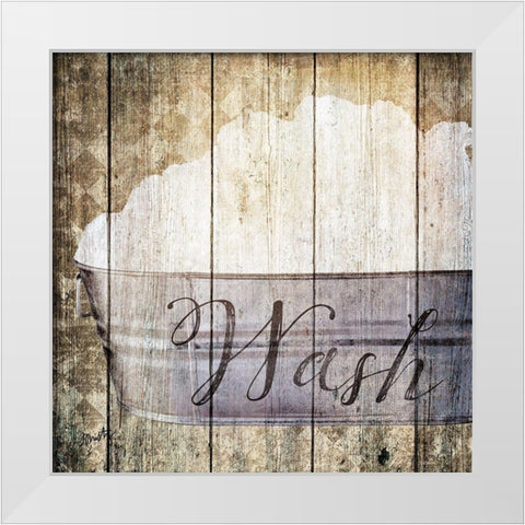 Wash White Modern Wood Framed Art Print by Michelle, Misty