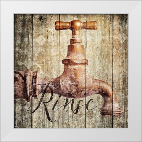 Rinse White Modern Wood Framed Art Print by Michelle, Misty