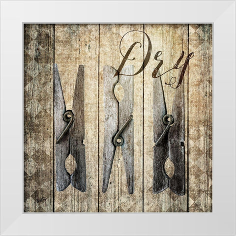 Dry White Modern Wood Framed Art Print by Michelle, Misty