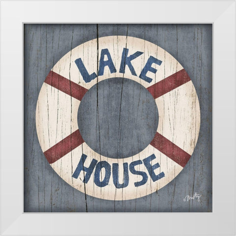 Lake House White Modern Wood Framed Art Print by Michelle, Misty