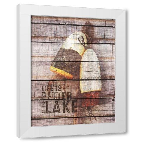 Life is Better at the Lake White Modern Wood Framed Art Print by Michelle, Misty