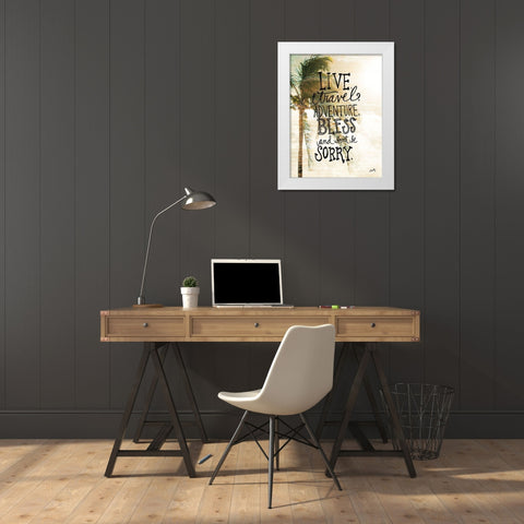 Live, Travel, Adventure White Modern Wood Framed Art Print by Michelle, Misty