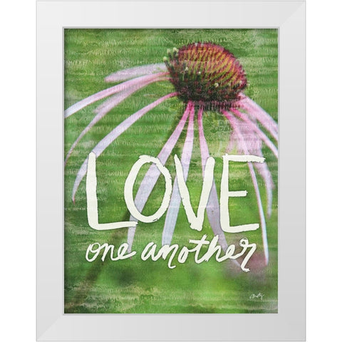 Love One Another White Modern Wood Framed Art Print by Michelle, Misty