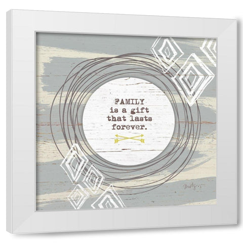 Family is a Gift White Modern Wood Framed Art Print by Michelle, Misty