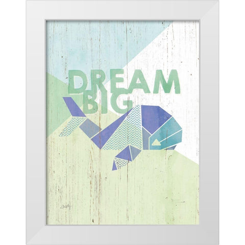 Dream Big Whale White Modern Wood Framed Art Print by Michelle, Misty