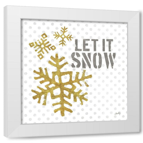 Let It Snow White Modern Wood Framed Art Print by Michelle, Misty