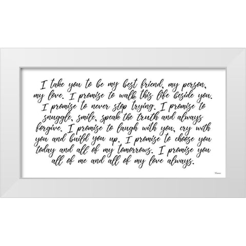 My Vow to You White Modern Wood Framed Art Print by Michelle, Misty