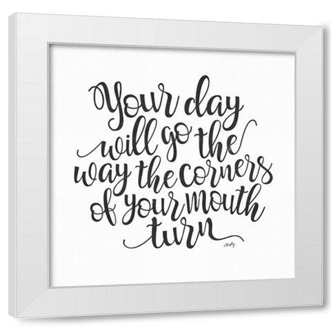 Your Day Will Go White Modern Wood Framed Art Print by Michelle, Misty