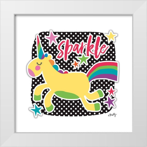 Sparkle Unicorn  White Modern Wood Framed Art Print by Michelle, Misty
